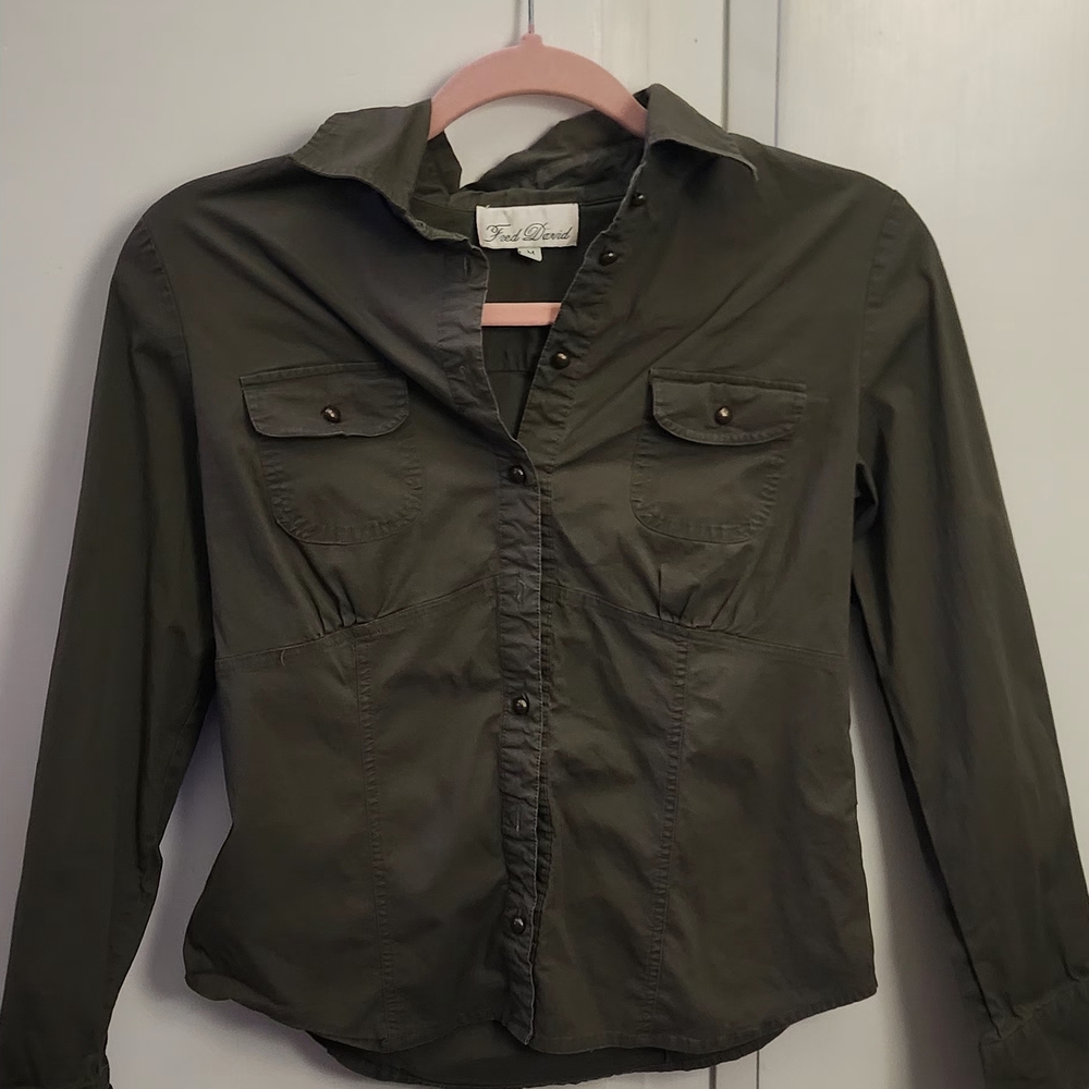 Fred David Dark Green Button-Up Shirt